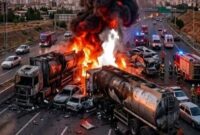 گزارش اولیه پلیس راه درباره آتش‌سوزی در محور سنندج ـ همدان منتشر شد